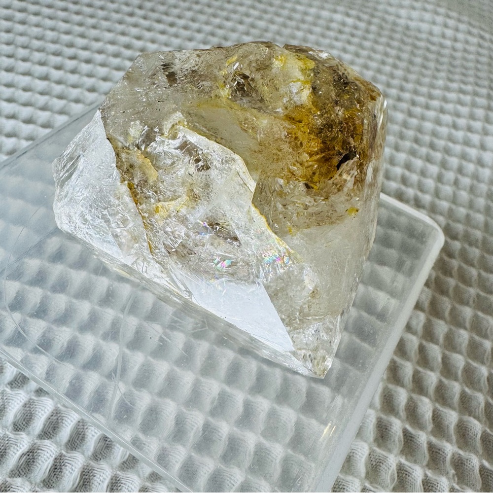 Herkimer Diamond Quartz Crystal 158g Raw Specimen NY Mine Rainbow Inclusions